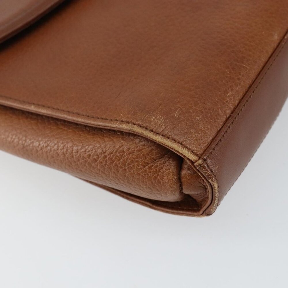 Authentic Burberrys Shoulder Bag Leather Brown Gold - Picture 6 of 16